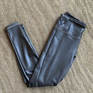 Athleta all over gleam faux leather grey leggings
